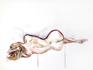 Ζωγραφική με τίτλο "Nude No. 94" από Elizabeth Becker, Αυθεντικά έργα τέχνης, Ακουαρέλα