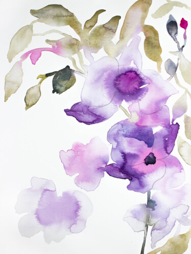 绘画 标题为“Orchid No. 19” 由Elizabeth Becker, 原创艺术品, 水彩