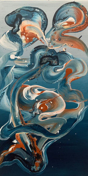 Big Waves. Bright patterns and shapes Painting titled "Big Waves. Bright p…" by Tatiana Malinovscaia, Original Artwork, Acrylic