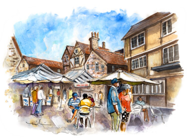 Peinture intitulée "A Square In York 03" par Miki De Goodaboom, Œuvre d'art originale, Aquarelle