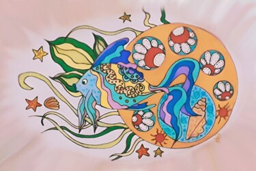 绘画 标题为“Pesce colorato” 由Daniela La Rovere, 原创艺术品, 粉彩