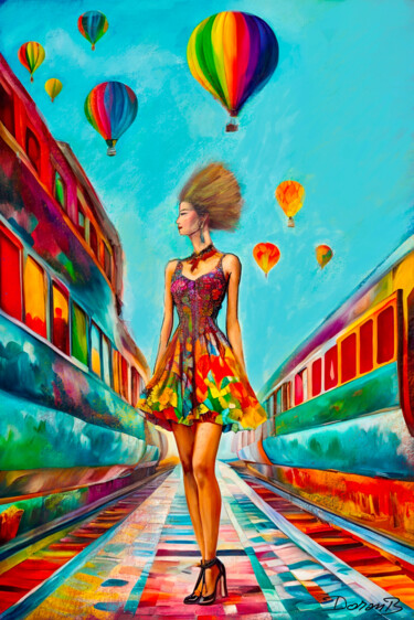 Digital Arts titled "Windy sur le quai d…" by Doron B, Original Artwork, Digital Collage