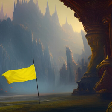 数字艺术 标题为“Yellow Flag” 由Isra, 原创艺术品, AI生成的图像