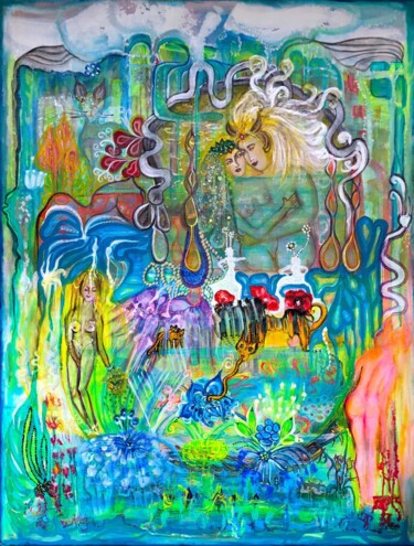 绘画 标题为“Faun und Flora” 由Annemarie Stelzer, 原创艺术品, 丙烯