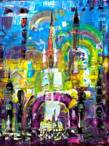 Pittura intitolato "Istanbul Türkei" da Annemarie Stelzer, Opera d'arte originale, Tempera