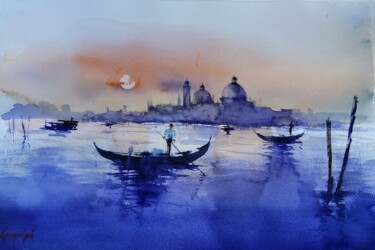 Schilderij getiteld "Venice 113" door Giorgio Gosti, Origineel Kunstwerk, Aquarel