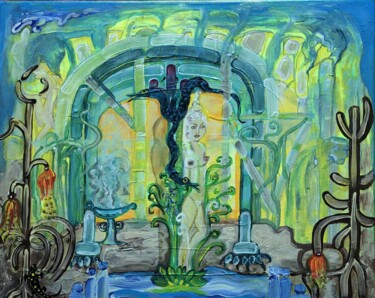 绘画 标题为“Der Sonnentempel” 由Annemarie Stelzer, 原创艺术品, 彩画