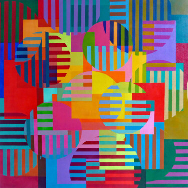 Painting titled "COMPOSITION OF LAYE…" by Stephen Conroy, Original Artwork, Acrylic Mounted on Wood Stretcher frame