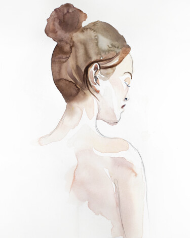 Quiet Ζωγραφική με τίτλο "Quiet" από Elizabeth Becker, Αυθεντικά έργα τέχνης, Ακουαρέλα
