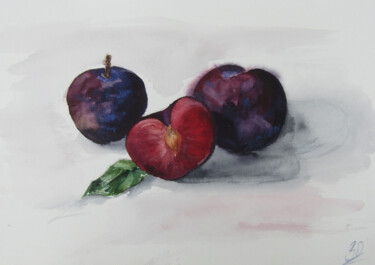绘画 标题为“Plums” 由Zolochevska Olena, 原创艺术品, 水彩