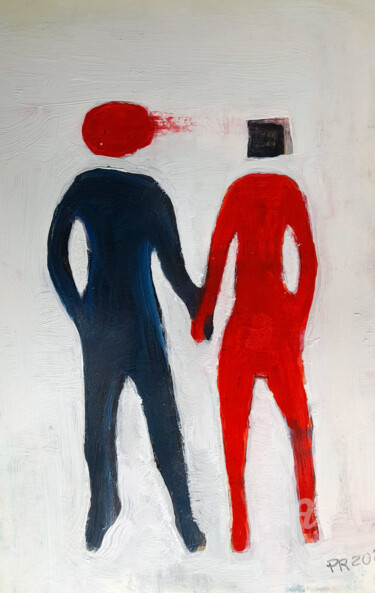 绘画 标题为“two of us IV” 由Paolo Rizzi, 原创艺术品, 油 安装在木质担架架上