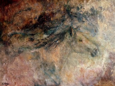 Painting titled "tourbillon" by Béatrice Farge, Original Artwork, Oil Mounted on Wood Panel