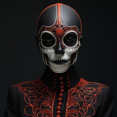 SKULL #01 数字艺术 标题为“SKULL #01” 由Anki, 原创艺术品, AI生成的图像 安装在其他刚性面板上