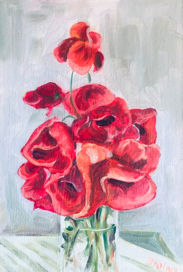 Red poppies Картина под названием "Red poppies" - Olga Volna, Подлинное произведение искусства, Масло