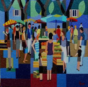 Peinture intitulée "Marche de PRAYSSAC…" par Jean Rougerie, Œuvre d'art originale, Huile Monté sur Châssis en bois