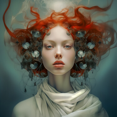 数字艺术 标题为“Little Mermaid” 由Andrea Tscherbner, 原创艺术品, AI生成的图像