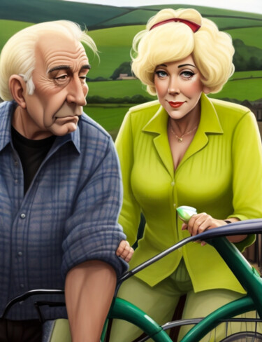제목이 "Couple in the Dales"인 디지털 아트 Simon Dara로, 원작, AI 생성 이미지