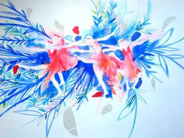 Painting titled "Variations" by Cécile Freitas, Original Artwork, Watercolor
