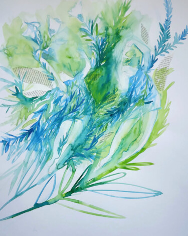 Peinture intitulée "Envol" par Cécile Freitas, Œuvre d'art originale, Aquarelle