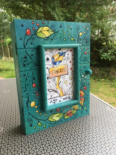 Painting titled "Boite à clés" by Pk29, Original Artwork, Acrylic Mounted on Wood Panel