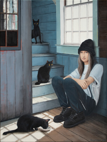 The Cats Peinture intitulée "The Cats" par Nataliya Bagatskaya, Œuvre d'art originale, Acrylique