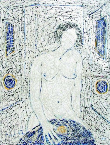 Peinture intitulée "NOITARUGIF 3" par Ethel Muniz, Œuvre d'art originale