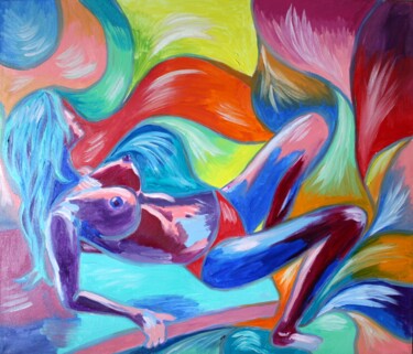 Painting titled "Hard day's Night" by Aleksandra Cherepanova, Original Artwork, Oil