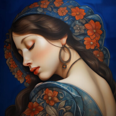 Digitale Kunst getiteld "Blu Elisa" door Wonder Art, Origineel Kunstwerk, 2D Digital Work