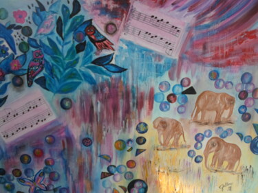 Painting titled "SHERZO" by Marie-Françoise Gallone, Original Artwork, Acrylic