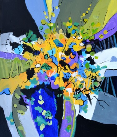 Painting titled "Happy mother's day" by Pol Ledent, Original Artwork, Oil Mounted on Wood Stretcher frame