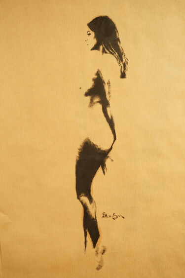 Painting titled "Peinture femme nue…" by Idhem San, Original Artwork, Oil