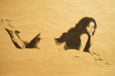 Painting titled "Peinture femme nue…" by Idhem San, Original Artwork, Oil