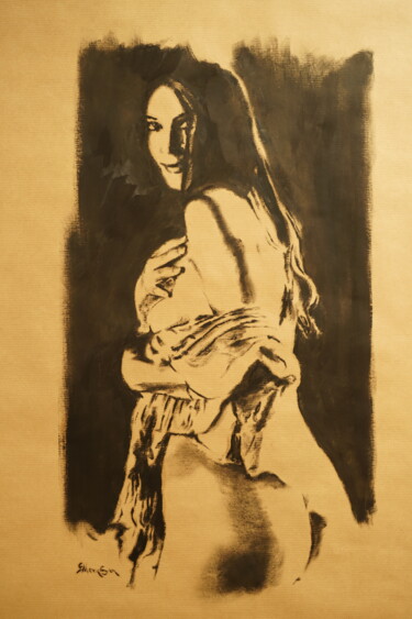 Painting titled "Peinture femme nue…" by Idhem San, Original Artwork, Oil