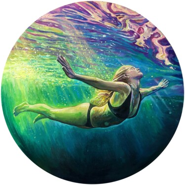 Картина под названием "Weightlessness 2" - Daria Dudochnykova, Подлинное произведение искусства, Масло
