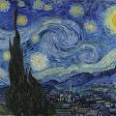 Painting titled "Starry night" by Equal Page, Original Artwork, Oil