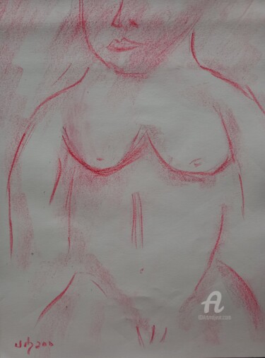 Rouge interdit Dessin intitulée "Rouge interdit" par Roberto Urbano, Œuvre d'art originale, Craie