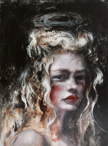 Painting titled "The hidden mystery…" by Federica Belloli, Original Artwork, Acrylic Mounted on Wood Stretcher frame