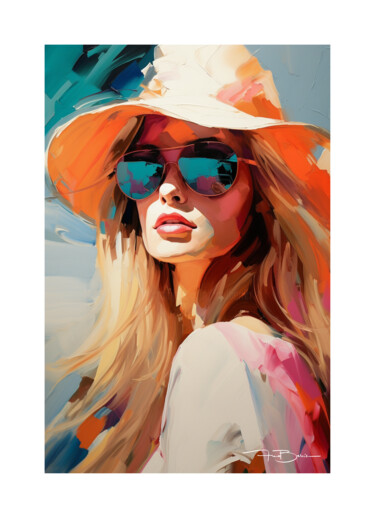 数字艺术 标题为“Woman portrait_oil_…” 由Frédéric Berrin, 原创艺术品, 数字油画
