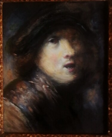 绘画 标题为“D'après Rembrandt,…” 由Amazeigh Bouzékri, 原创艺术品, 油