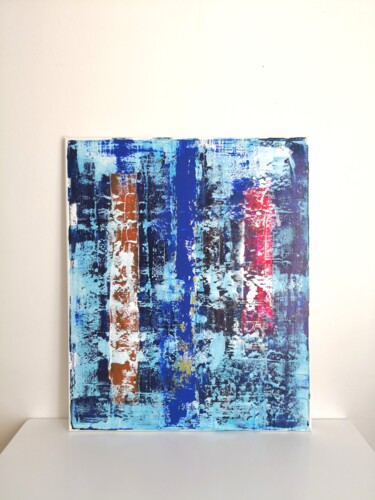 Painting titled "Bleu comme neige" by Antonella Huron, Original Artwork, Acrylic