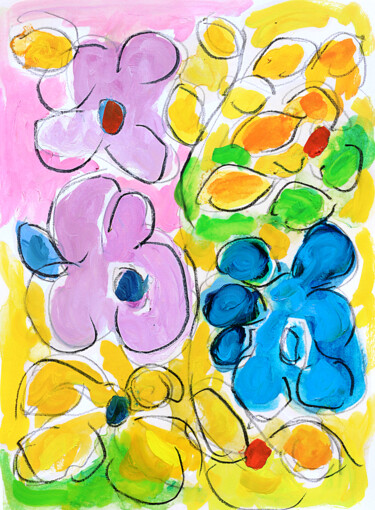 Painting titled "Couleurs printemps" by Jean Mirre, Original Artwork, Oil