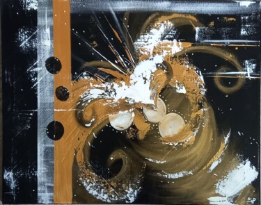Peinture intitulée "Cornet OR" par Nathalie Pellissier, Œuvre d'art originale, Acrylique Monté sur Châssis en bois