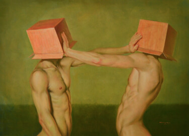 Want to see you Peinture intitulée "Want to see you" par Hongtao Huang, Œuvre d'art originale, Huile