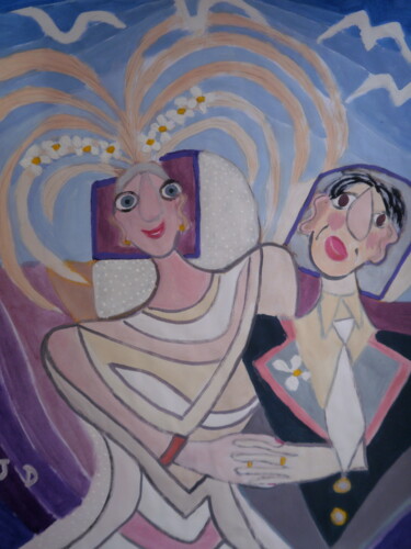 Ils Se Sont Mariés Peinture intitulée "Ils Se Sont Mariés" par Jacques Desvaux (JD), Œuvre d'art originale, Acrylique