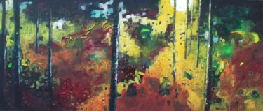 Peinture intitulée "Arbres dans la lumi…" par Lorenz, Œuvre d'art originale, Acrylique Monté sur Châssis en bois