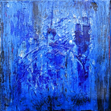 Painting titled "TOURBILLON BLEU" by Christiane Hess (CHRYSTAL), Original Artwork, Acrylic Mounted on Wood Stretcher frame