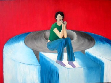 Pittura intitolato "L'Obiettivo" da Gianni Mameli - Algoritmo, Opera d'arte originale, Olio Montato su Telaio per barella in…