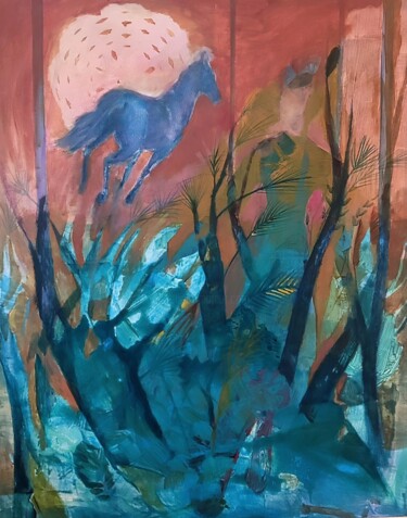 Painting titled "Niedokończony sen" by Aldona Zając, Original Artwork, Acrylic