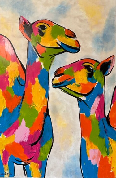 绘画 标题为“Colorful camels” 由Teresinha Van Bavel, 原创艺术品, 丙烯