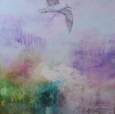 绘画 标题为“Fly away” 由Tatiana Tarasova, 原创艺术品, 丙烯 安装在木质担架架上